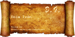 Deim Iván névjegykártya