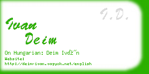 ivan deim business card